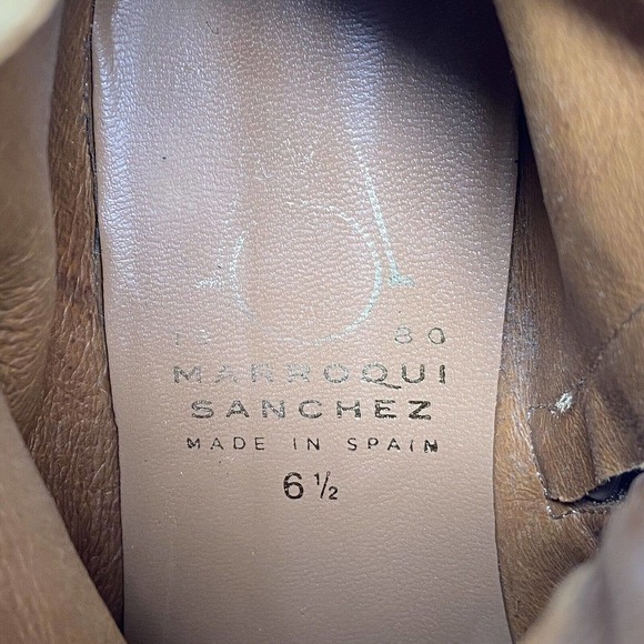 Marroqui Sanchez Brown Suede Ankle Boots Women 6.5 Zip Made In Spain - Picture 7 of 7